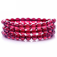 左传 高品质紫牙乌玫红石榴石108颗5mm