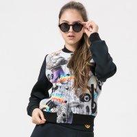 功夫熊猫KUNG FU PANDA女士满印空气层棒球服情侣开衫 女士棒球服KDS53CD4563D0