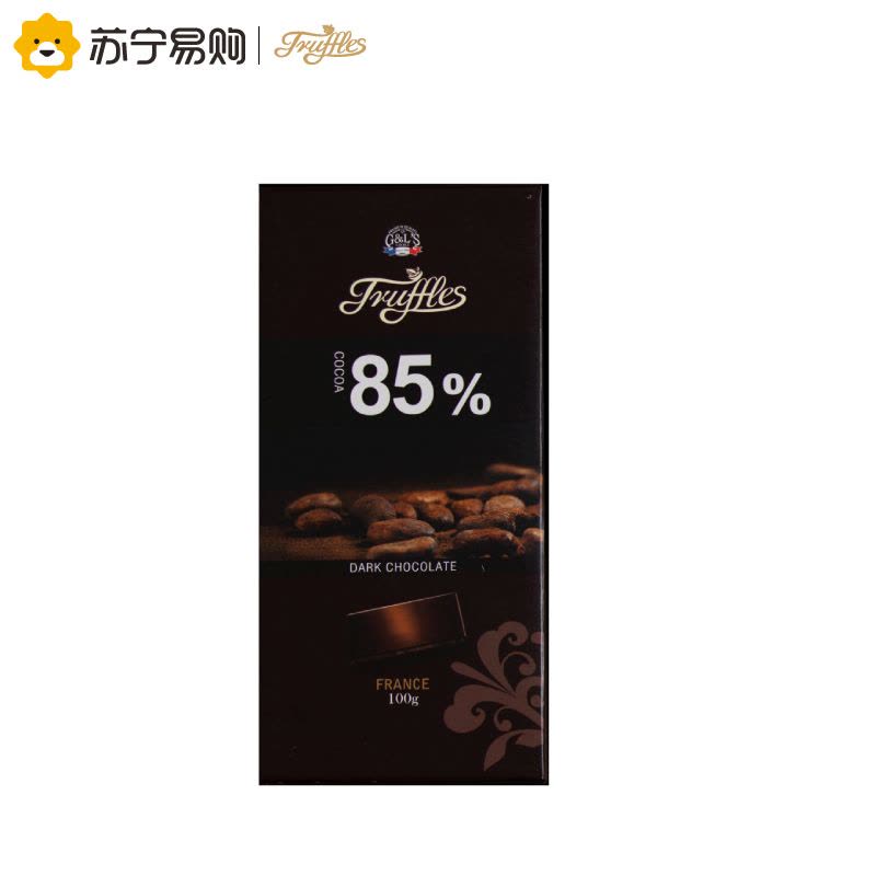 [苏宁超市]德菲丝 (Truffles )排块装85%可可黑巧克力 100g 法国进口图片