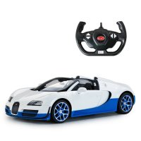 星辉Rastar 遥控车 1:14布加迪威速遥控汽车模型儿童充电玩具车 70440 白蓝