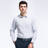 才子格纹灰色长袖正装衬衫1151E4321140