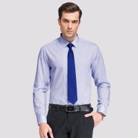 才子蓝色条纹修身长袖衬衫1151E4821100