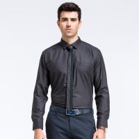 才子黑色时尚修身长袖衬衫1151E4921180