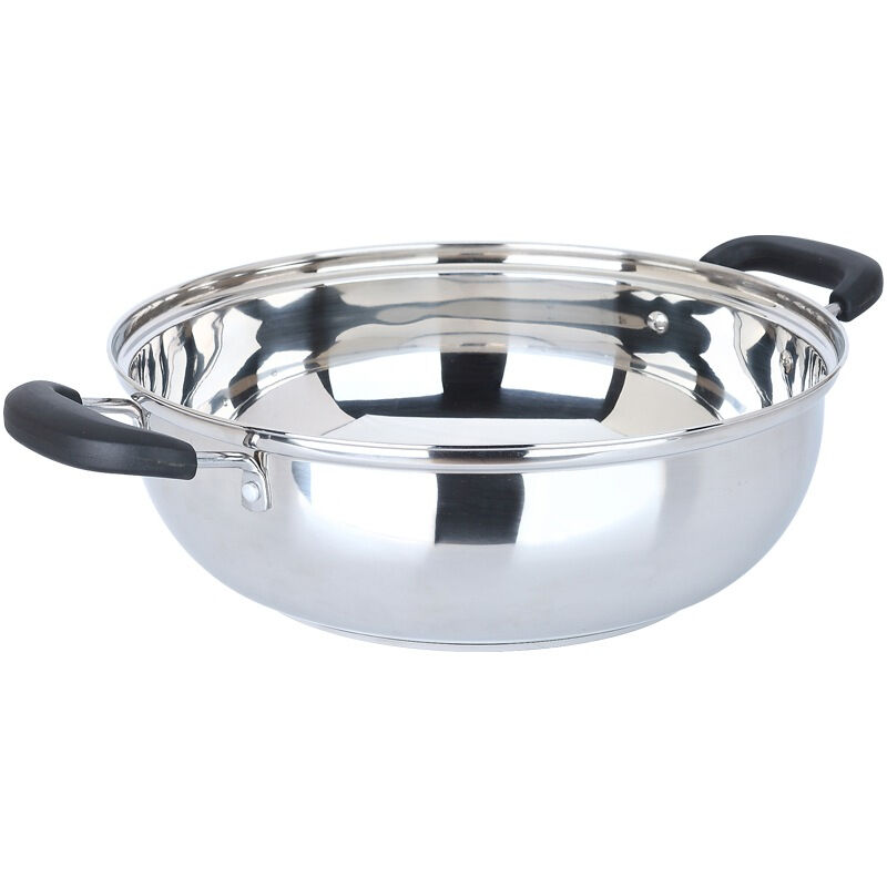 美厨 304不锈钢火锅 30cm汤锅电磁炉火锅加厚复底带盖 送一对火锅勺 燃气炉电磁炉通用MH-30高清大图