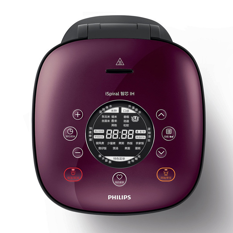 飞利浦(Philips)电饭煲HD3188/21家用多功能智能预约电饭锅大功率4L容量智芯回漩IH电磁加热火纹锅