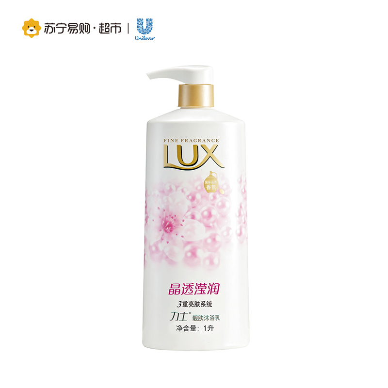 力士(Lux)靓肤沐浴乳晶透滢润1000ml*2+力士恒久嫩肤香皂115g三块装+多芬沐浴乳深层营润400ml*2