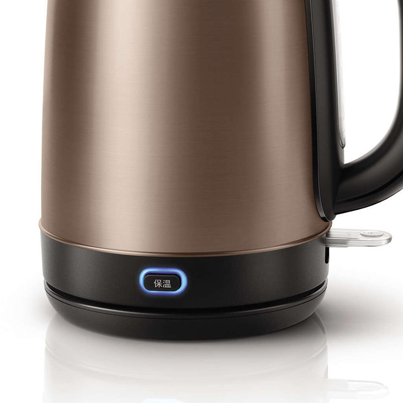 飞利浦(Philips)电热水壶HD9332烧水壶304食品级双层不锈钢PTC保温1.7升电水壶
