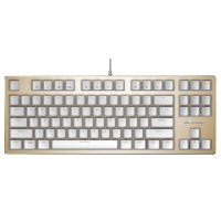 雷柏(Rapoo)V500RGB幻彩专业电竞游戏英雄联盟LOL/DOTA/CF/守望先锋网吧网咖可编程机械键盘金色青轴