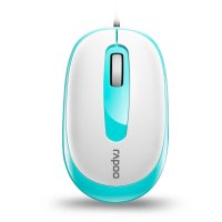 雷柏N3200 有线光电网吧网咖USB家用台式机笔记本电脑办公鼠标 天蓝色