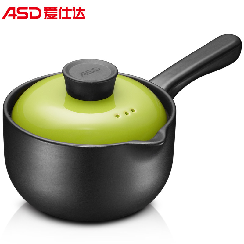 爱仕达(ASD) 甄陶系列锂辉石陶瓷煲养生煲1.6L奶煲砂锅陶瓷汤煲直径18.5cm RXC16B1Q