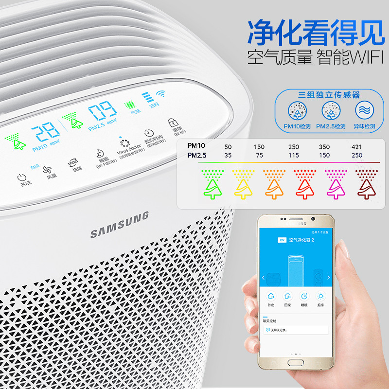 三星(SAMSUNG)空气净化器KJ399F-K5580WW新国标认证CCM颗粒物P4高清大图