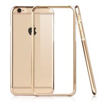 摩色 苹果6S手机壳 PC电镀透明壳 镀金保护套 适用于苹果6/6s