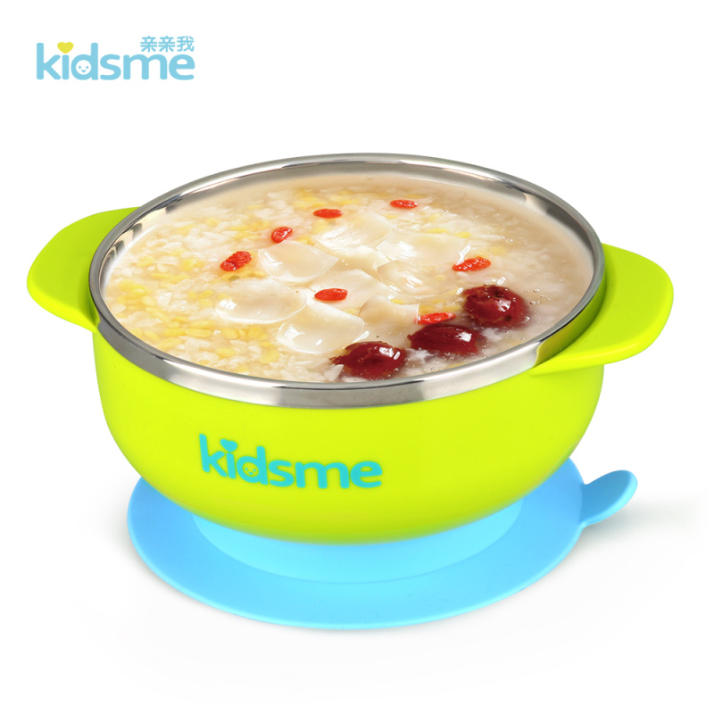 亲亲我(kidsme) 不锈钢吸盘碗(绿)912043