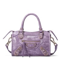 ONLY2016春季新款个性时尚铆钉单肩包机车包休闲百搭女手提包134紫色