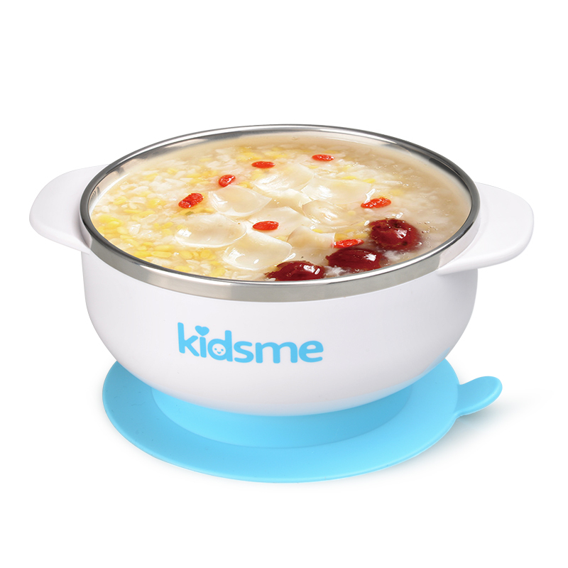 亲亲我(kidsme) 不锈钢吸盘碗(白)