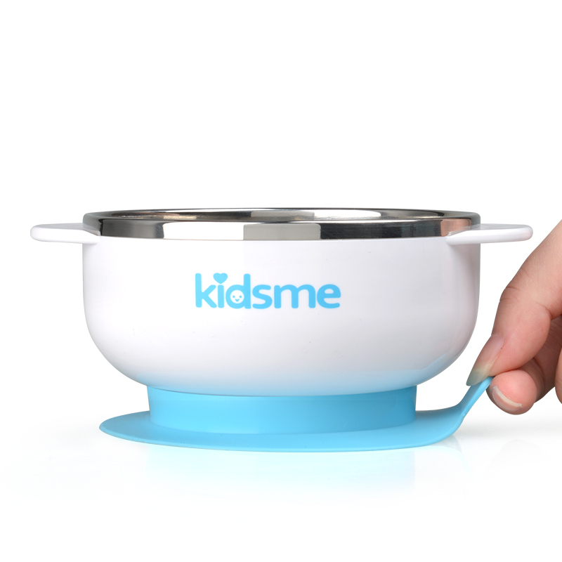 亲亲我(kidsme) 不锈钢吸盘碗(白)