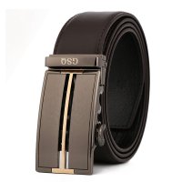 古思奇男士商务休闲咖啡色自动扣皮带