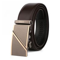 古思奇男士商务休闲咖啡色自动扣皮带PD124
