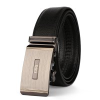 古思奇男士商务休闲黑色自动扣皮带PD127