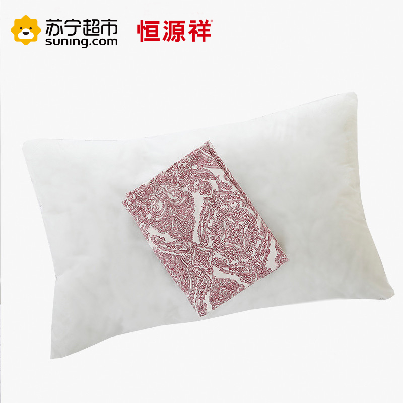 恒源祥简约桃皮绒聚酯纤维枕芯枕头一对装 送随机枕套一对 48*74cm 48*74cm 枕芯一对(送一对枕套)