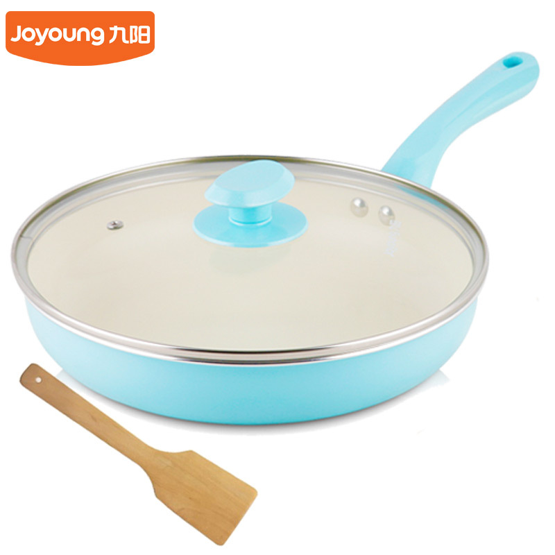 九阳(Joyoung)煎锅 JLB2602D 26cm时尚公主蓝色物理 不粘锅 少油烟燃气煤气电磁炉通用锅具
