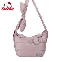 hellokitty凯蒂猫灰色成人包女士大容量轻盈保暖羽绒挎包单肩包妈咪包