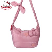 hellokitty凯蒂猫成人包女士大容量轻盈保暖粉色羽绒挎包单肩包妈咪包