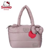hellokitty凯蒂猫成人灰色包女士大容量轻盈保暖羽绒拎包手提包妈咪包