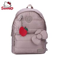 hellokitty凯蒂猫成人包女士大容量轻盈保暖羽绒双肩包背包妈咪包灰色