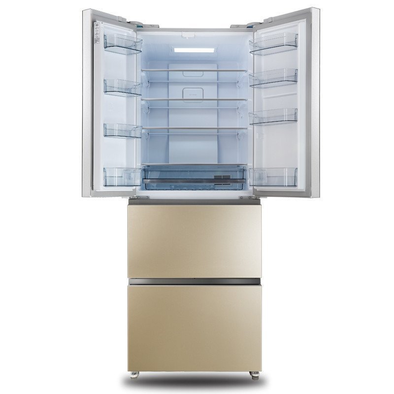 惠而浦(Whirlpool)BCD-403WMGW 403升风冷多门冰箱 第六感离子水雾保鲜(鲁克斯金)金色玻璃外观
