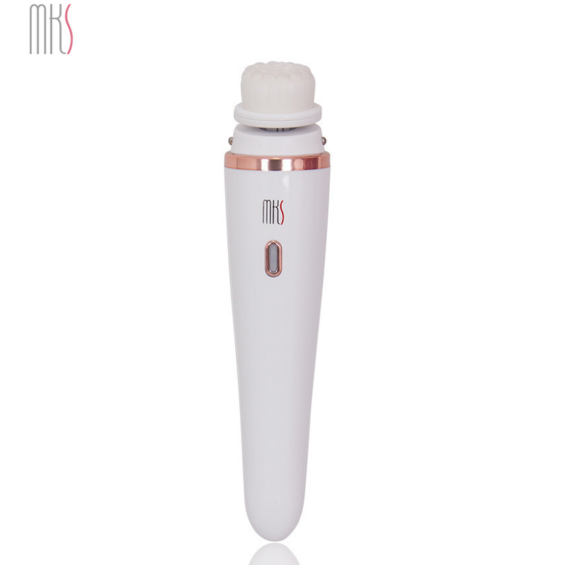美克斯(MKS)洁面仪 NV8268 洗脸仪 洗脸器 毛孔清洁器 电动可充电 洁面刷 电子美容仪 白色