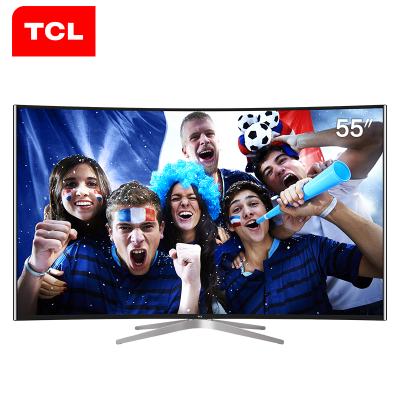 TCL L55C1-CUD 55英寸 4K曲面 全生态HDR 高色域 64位十四核安卓智能电视机(黑色)