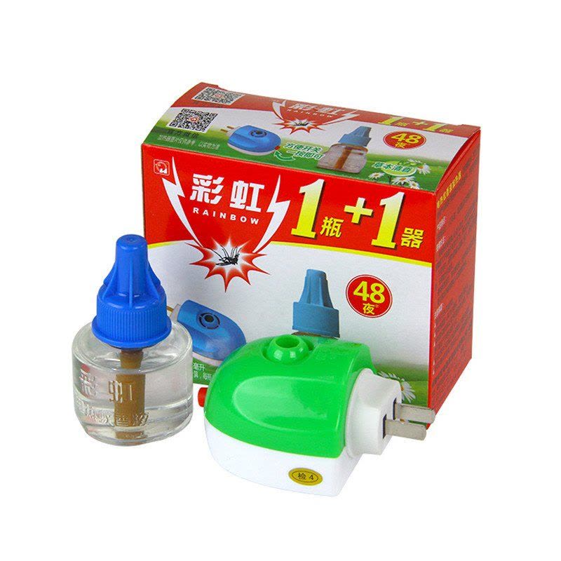 彩虹电蚊香液草本清香驱蚊液 蚊香液加热器 电热蚊香液套装（1+1）图片