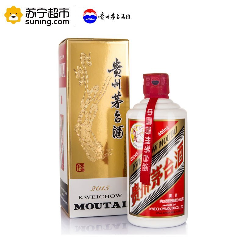 茅台 53度 飞天茅台 酱香型白酒 400mL/瓶 盒装