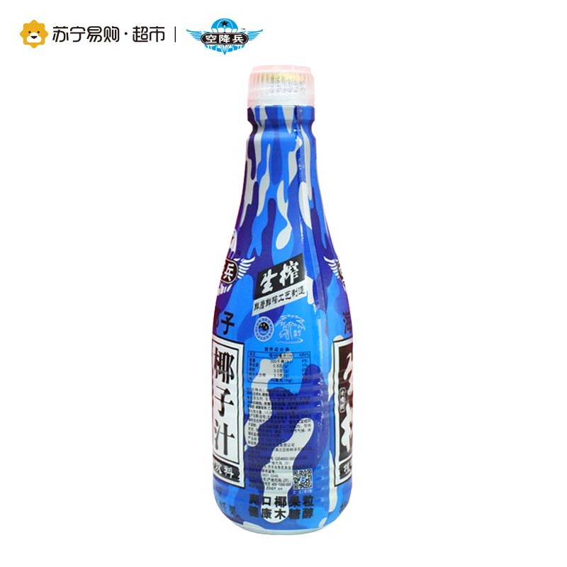 [苏宁易购超市]空降兵 生榨椰子汁(果肉型)1L*8瓶 箱装 植物蛋白饮料