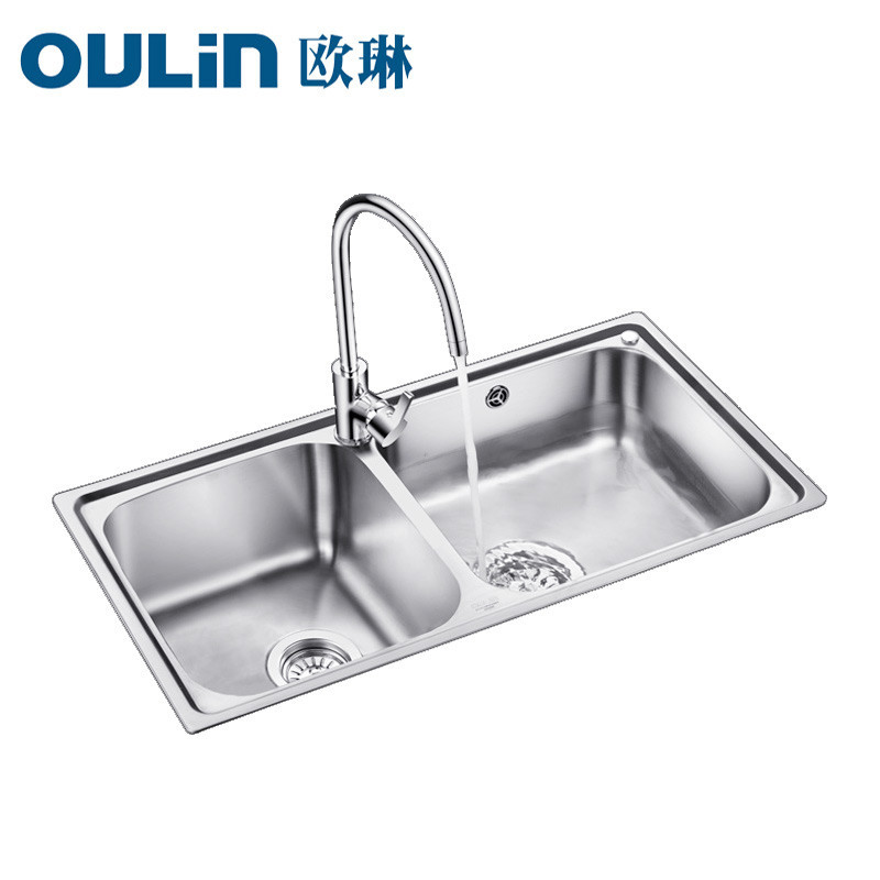 欧琳(OULIN)OLWG83460不锈钢水槽配精铜龙头套餐