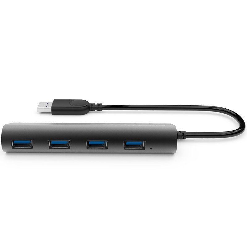 睿因(WAVLINK)WL-UH3048 USB3.0扩展器分线器 四口HUB集线器一拖四高速转换器全金属雅黑
