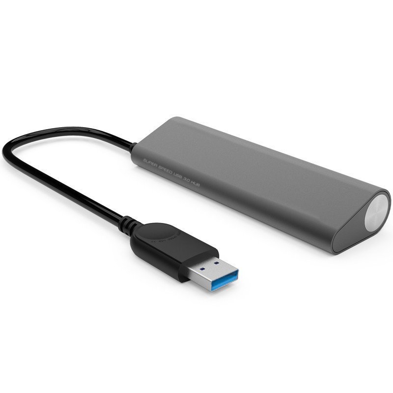 睿因(WAVLINK)WL-UH3048 USB3.0扩展器分线器 四口HUB集线器一拖四高速转换器全金属雅黑