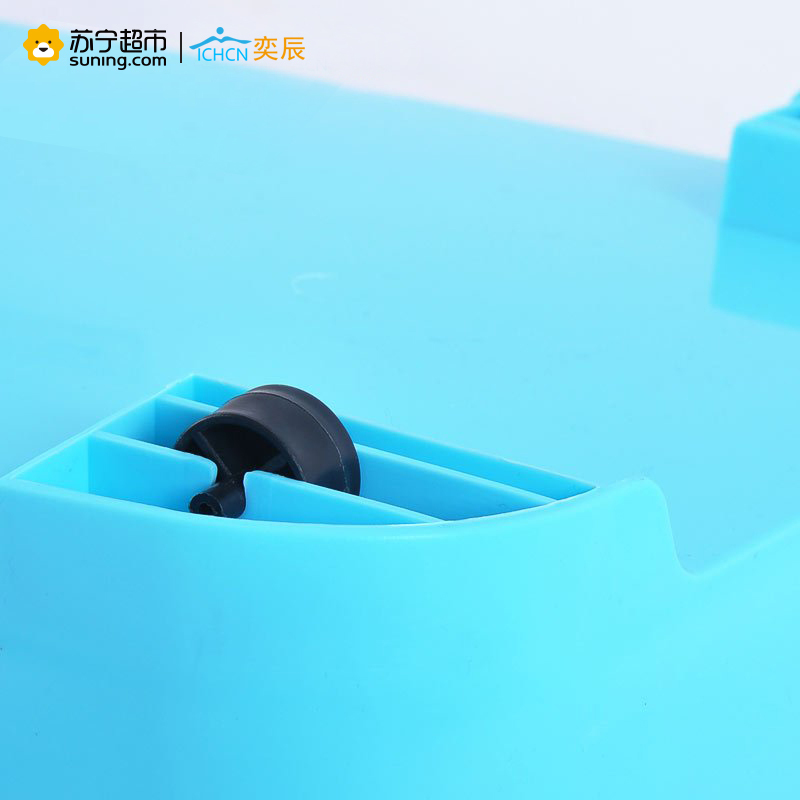 奕辰 60L加厚有盖带滑轮塑料收纳箱