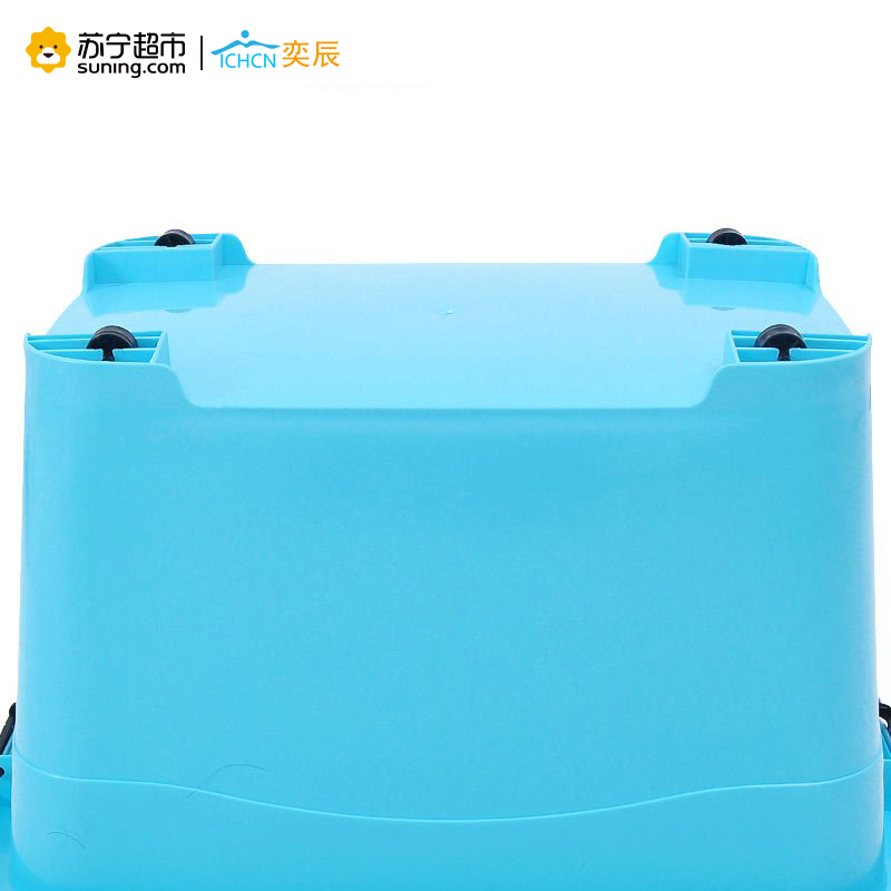 奕辰 60L加厚有盖带滑轮塑料收纳箱