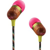 马利(BOB MARLEY)JE000-LI 雷鬼乐之父品牌 入耳式HIFI耳机 全环保材料木质打造 玫红色