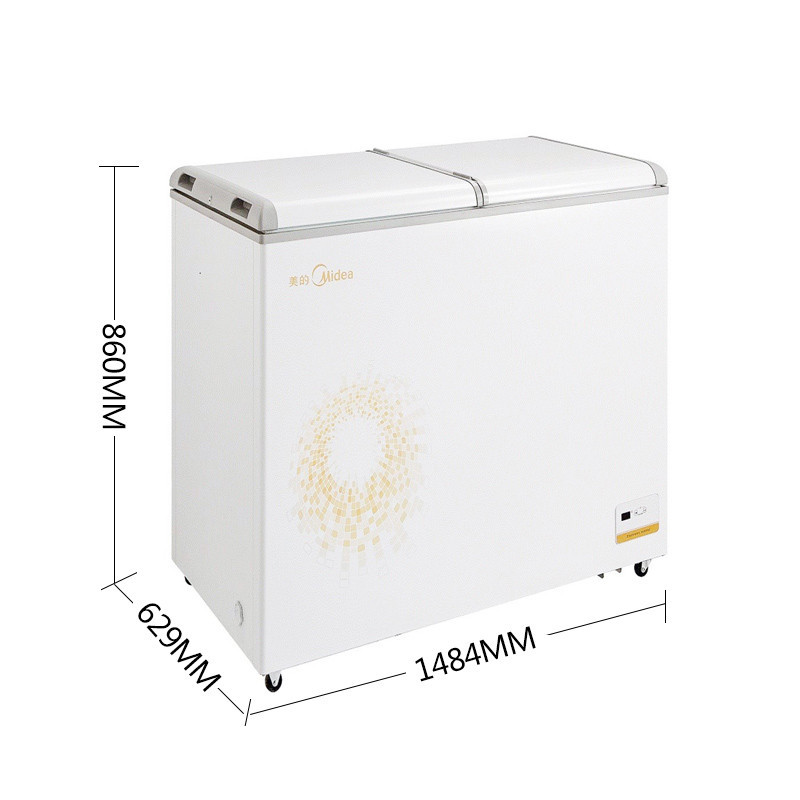 美的(Midea)BCD-311VEM 331升 双温双室 大冷冻力 双顶开 卧式家商两用冷柜
