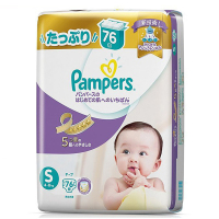 [苏宁自营]帮宝适 (Pampers) 特级棉柔婴儿纸尿裤尿不湿紫帮 小号S76片 (4-8kg) (日本原装进口)
