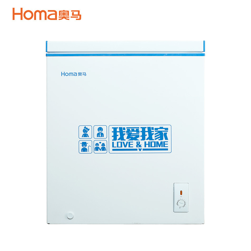 奥马(homa) BC/BD-145 145升 一级节能 冷藏冷冻 卧式 家用 多用途冷柜(蓝晶白)