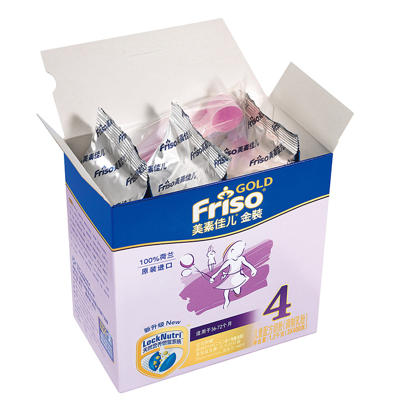 美素佳儿(Friso)金装儿童配方奶粉 4段(3岁以上至6岁适用)1200克*3(荷兰原装进口)