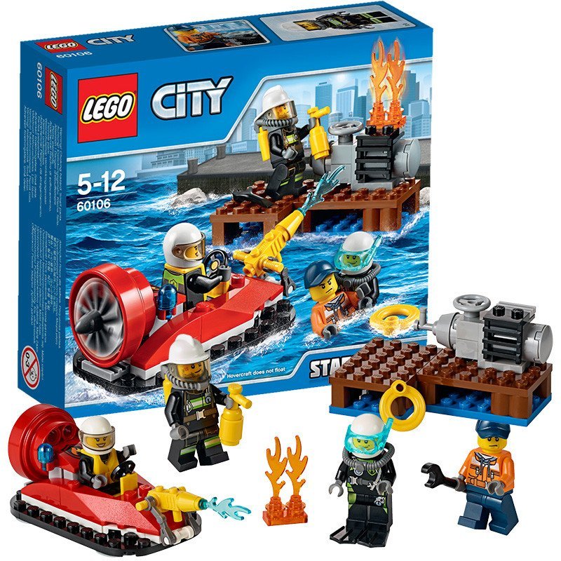 LEGO 乐高 City城市系列消防入门套装60106 2-5岁儿童积木玩具 6-14岁 50-100块 塑料玩具