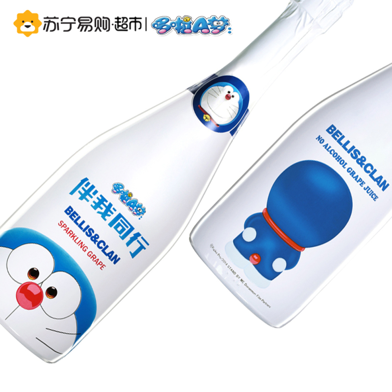 哆啦A梦无醇葡萄起泡750ml*6瓶