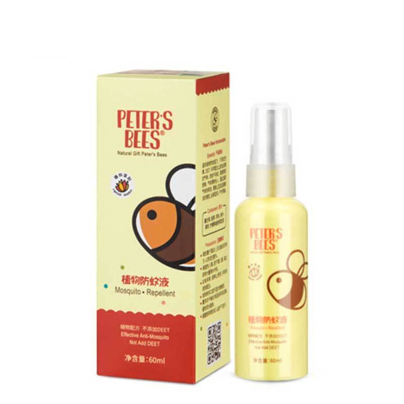 彼特的蜜蜂 peter’s bees 植物防蚊液60ml宝宝儿童驱蚊用品有香味植物驱蚊香液