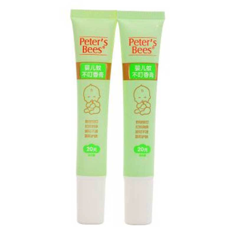 peter’s bees彼特的蜜蜂 婴儿蚊不叮护肤香膏20g*2驱蚊两支装有香味天然草本配方止痒膏