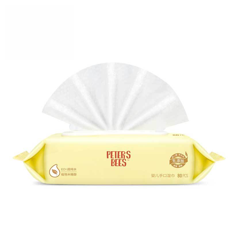 Peter‘s bees 彼特的蜜蜂 婴儿手口湿巾有盖装 80抽 三联包